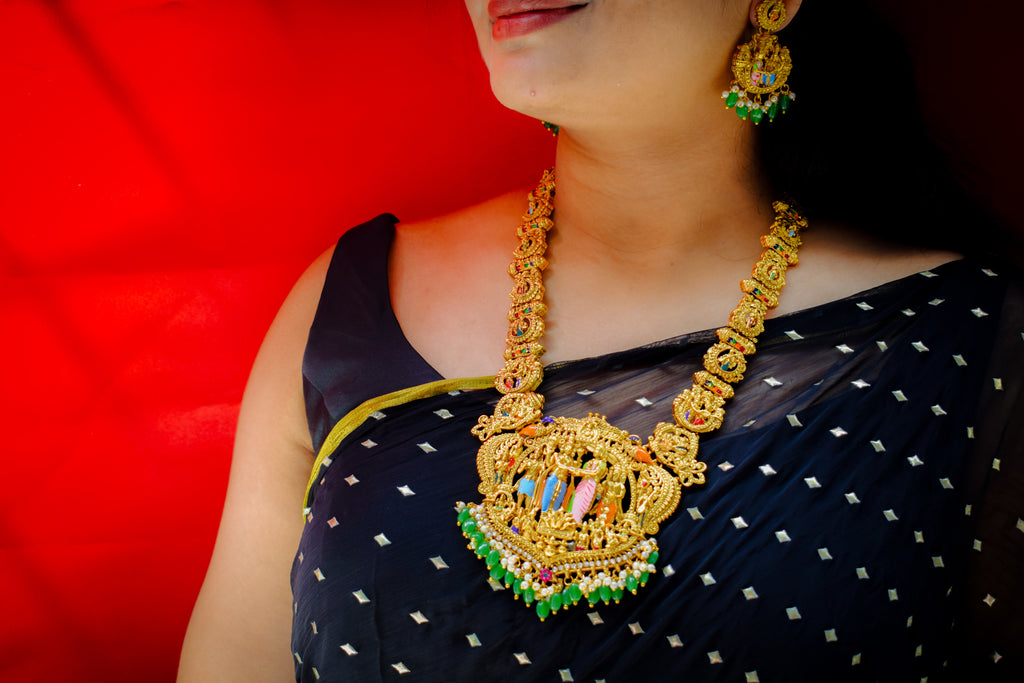 Meenakari Radha-Krishna Long Set