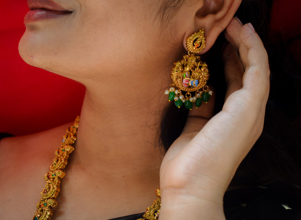 Meenakari Radha-Krishna Long Set