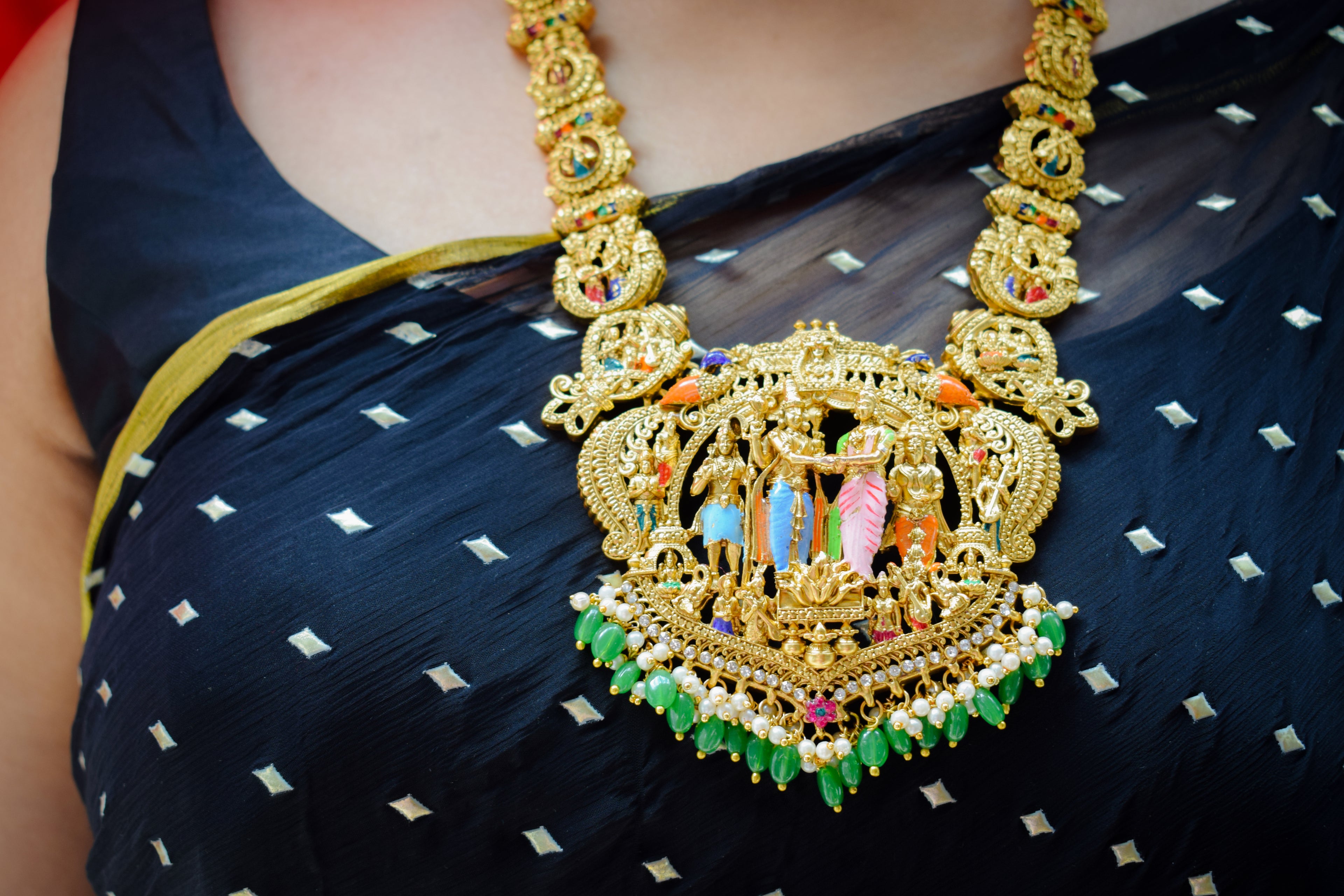 Meenakari Radha-Krishna Long Set