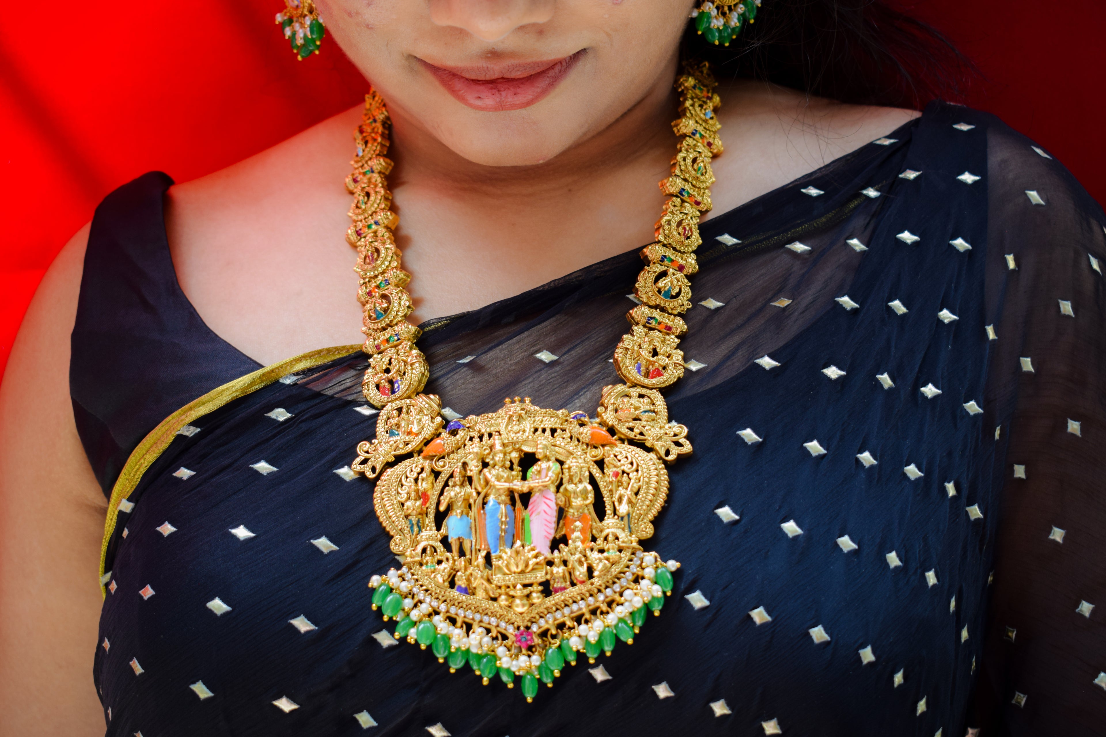 Meenakari Radha-Krishna Long Set