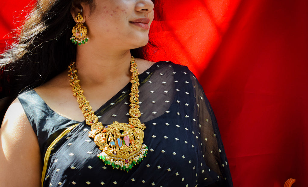 Meenakari Radha-Krishna Long Set