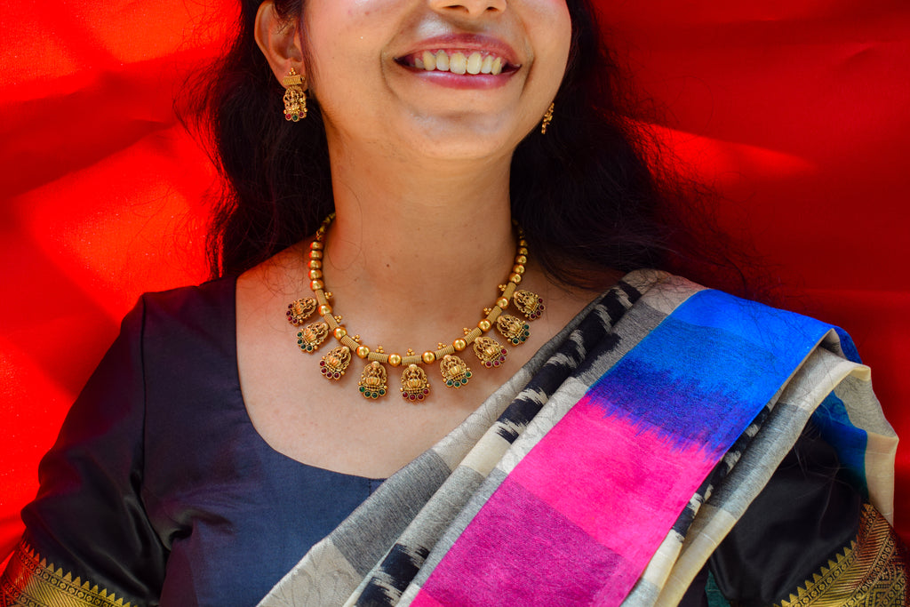 Lotus Lakshmi Bead Necklace