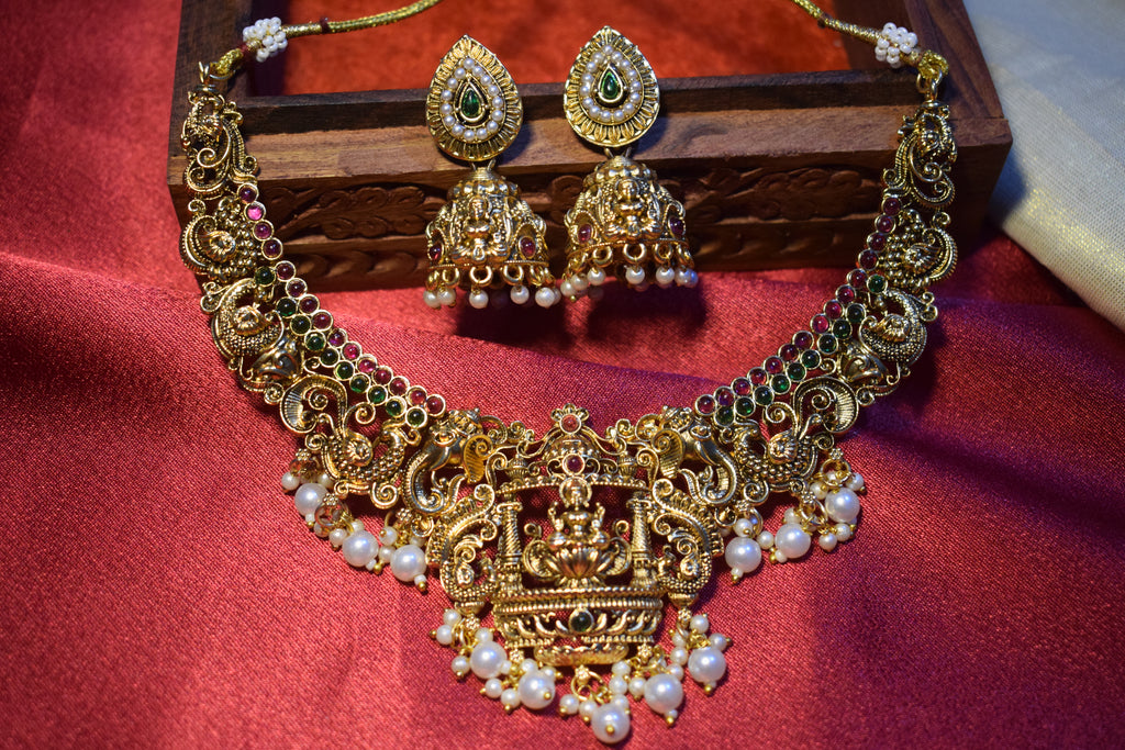 Gaja Lakshmi Pearl Choker Set