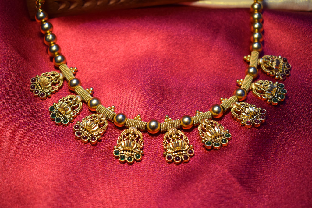 Lotus Lakshmi Bead Necklace