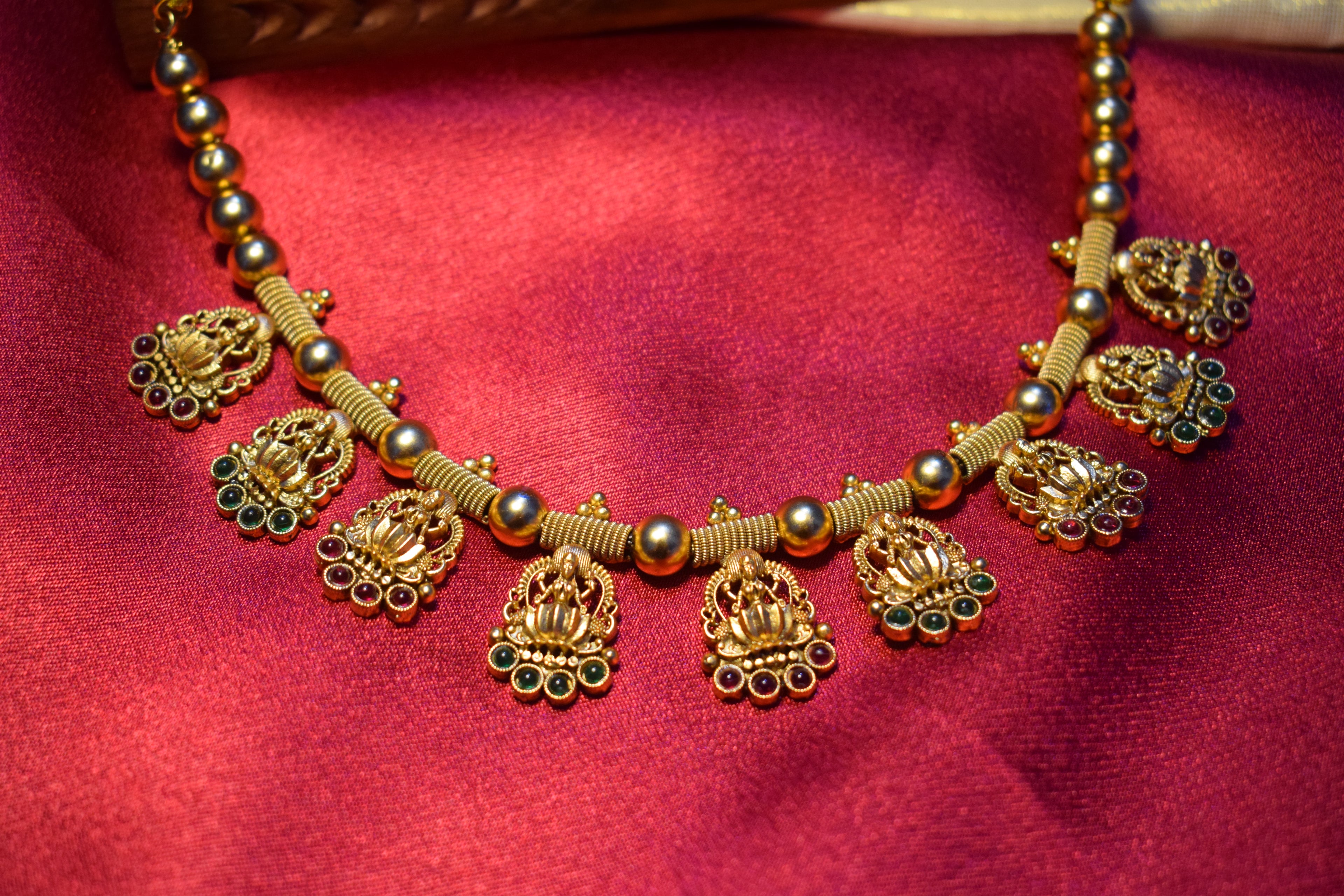 Lotus Lakshmi Bead Necklace