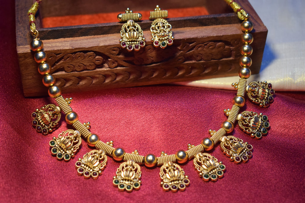 Lotus Lakshmi Bead Necklace