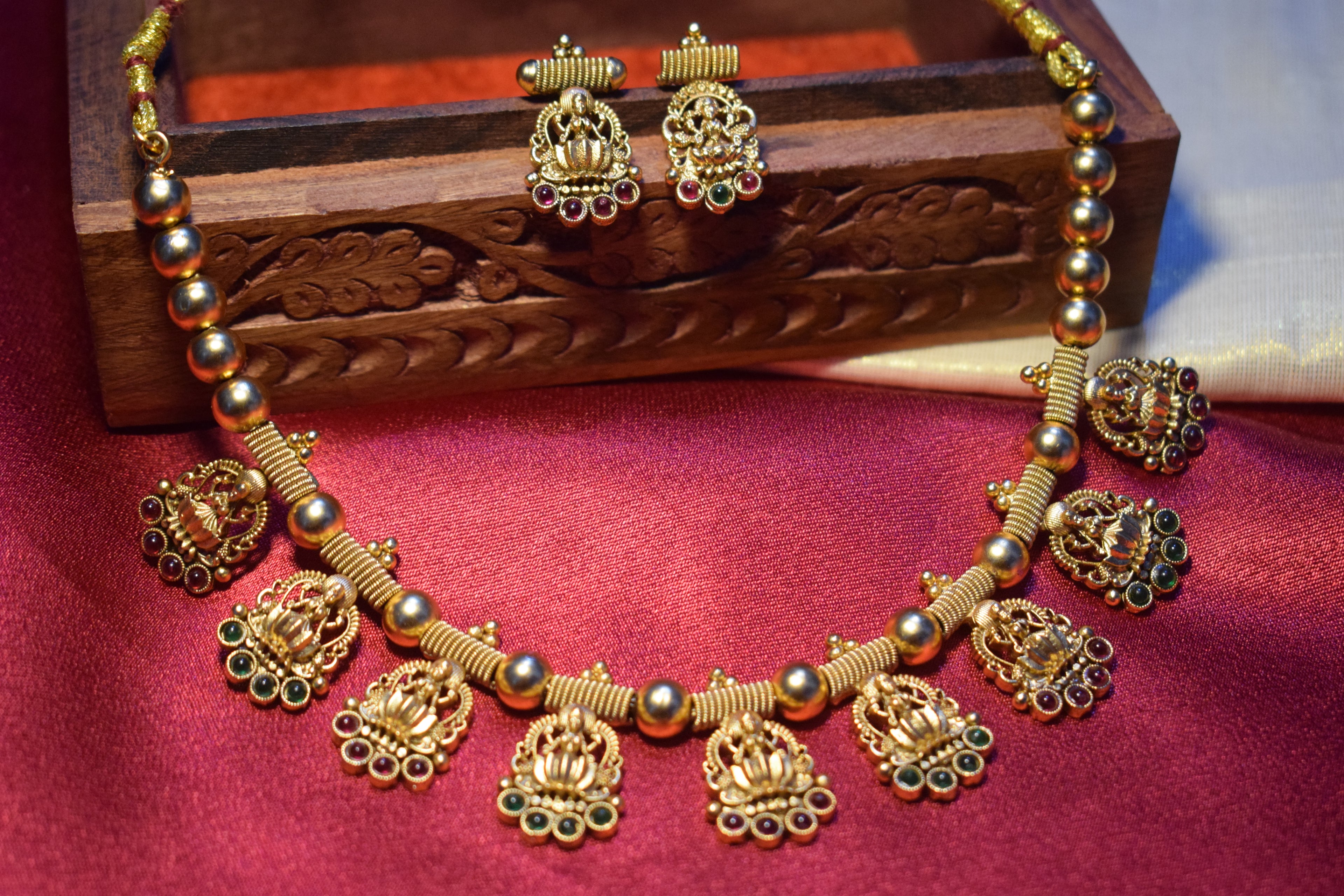 Lotus Lakshmi Bead Necklace