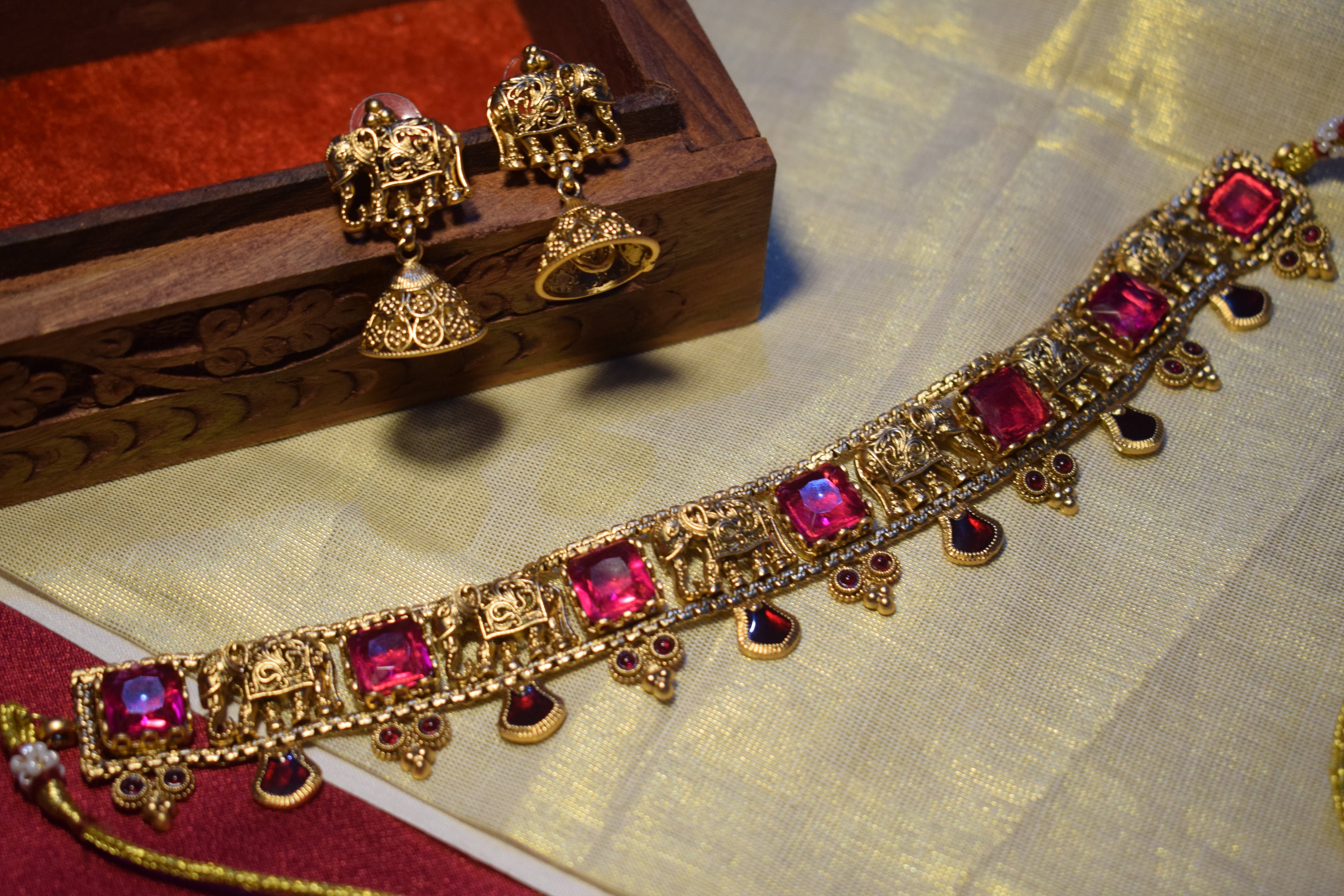 Airavata Elephant Pink Choker