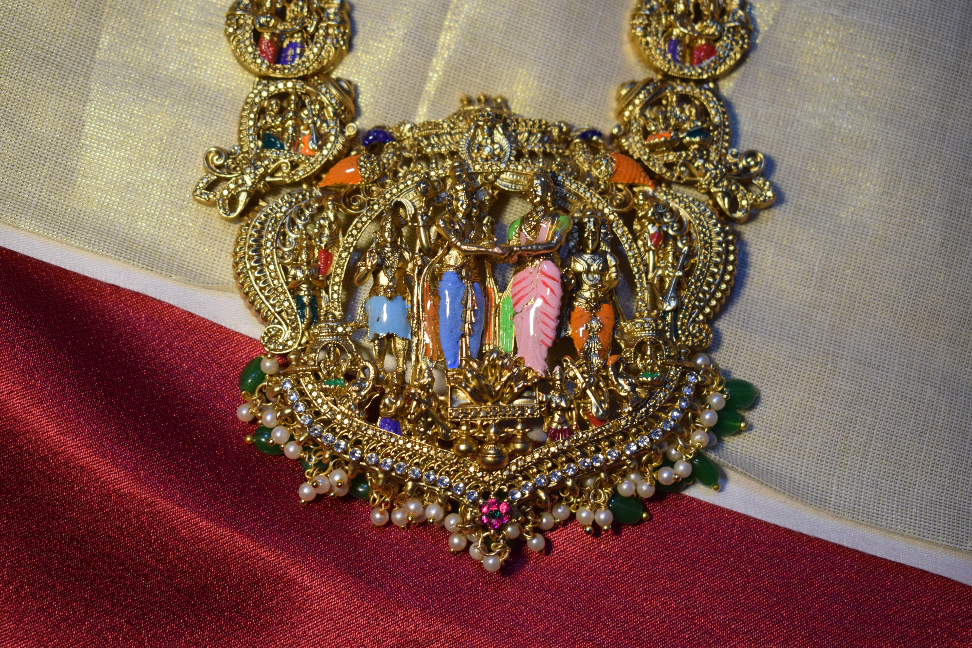 Meenakari Radha-Krishna Long Set